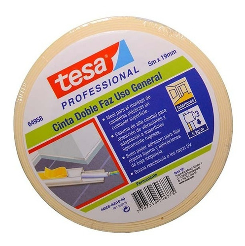 CINTA DOBLE FAZ TRUPER 25 MM X 1.5 METROS