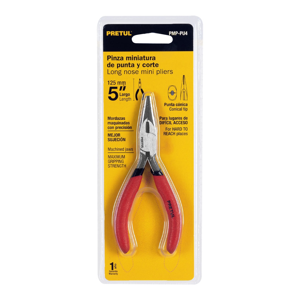 (M6) PINZA MINIATURA DE PUNTA Y CORTE 5" PRETUL