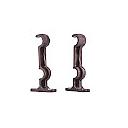 SOPORTE DOBLE PLASTICO CORTINA 5/8 CAFE